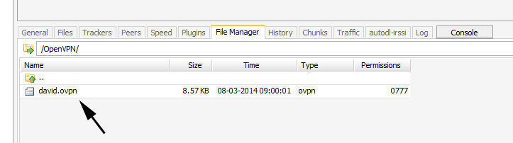 OVPN file in the OpenVPN folder.